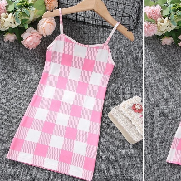 SHEIN Other - NWT little girls size 7/8 pink & white dress